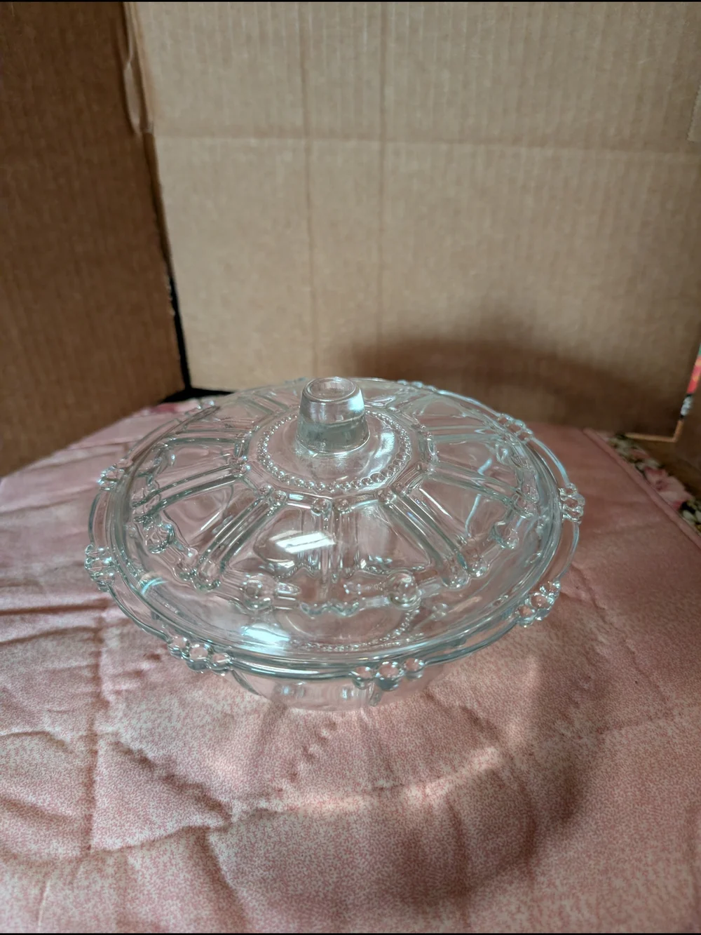 Clear Glass Covered Candy Dish - Elegant Lidded Serving Bowl